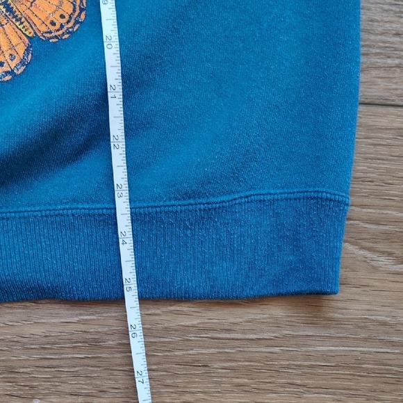 Vintage 80s 90s Floral‎ & Butterflies Cotton Sweatshirt - Sun Sportwear - Large - Picture 10 of 11